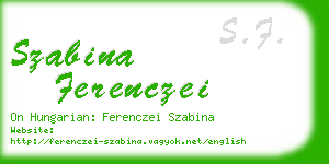 szabina ferenczei business card